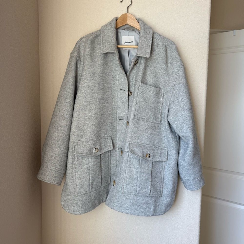 Madewell Belrose Shirt-Jacket Light Graphite Melange Size XL